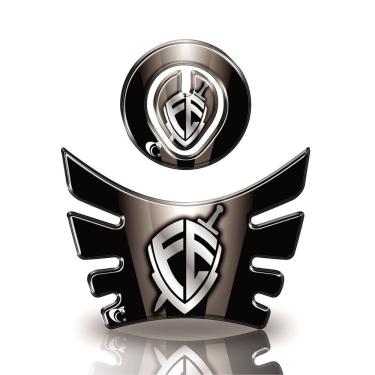 Imagem de Kit Adesivo Resinado Protetor Tanque E Bocal Moto Bros Escudo Fé Ano Até 2015 Cor Branco E Preto