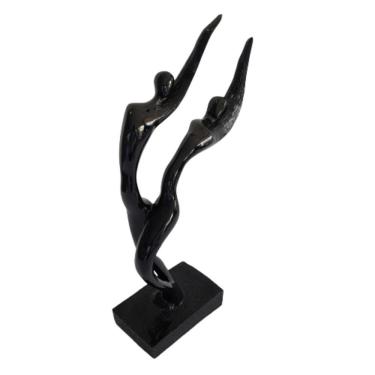 Imagem de Estátua Abstrato Casal Resina Preto 47cm