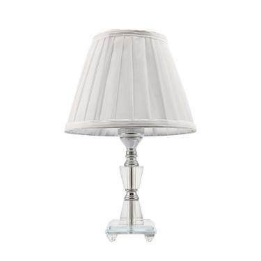 Imagem de Abajur De Vidro Com Cúpula Tecido Bivolt 35cm