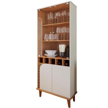 Imagem de Cristaleira 2 Portas 5 Nichos Jurere Freijo Off White Matte Clb Freijo Off White Matte