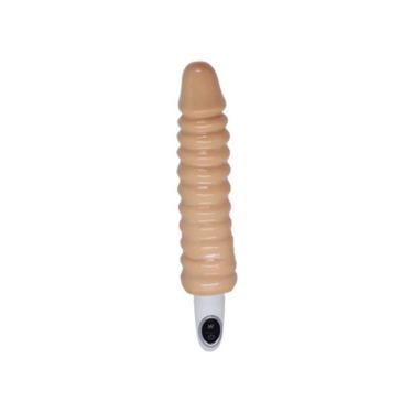 Imagem de Vibrador Anelado 19x4,5cm Com 10 Pulsações Absoloo Bege Perolado