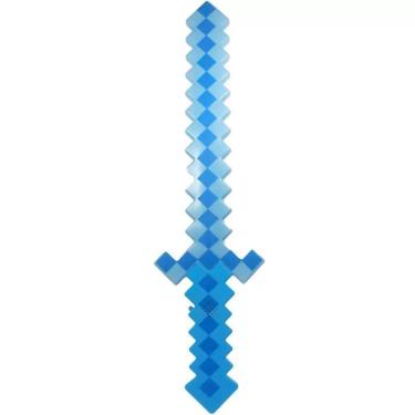 Imagem de Brinquedo Espada Pixel Minecraft 58cm Som E Luz Azul Nº10