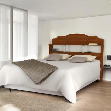 Imagem de Cabeceira Com Prateleira Harmonia Casal Cinamomo E Off