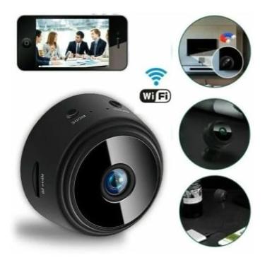 Imagem de Mini Câmera Espiã WiFi 1080p De Segurança Magnética Sem Fio Casa Inteligente Bateria 150mAh De emergencia Suporta Cartão 128GB Base 360° Acessórios e Carregador USB