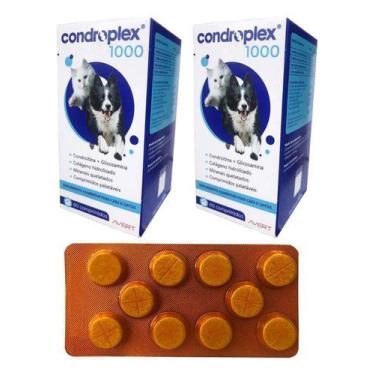 Imagem de Kit 2 Condroplex 1000 Comprimido Para Cães Cão E Gatos 60 Cp