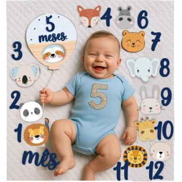 Imagem de Kit Mesversário Safari Nórdico - Sabiá Personalizados