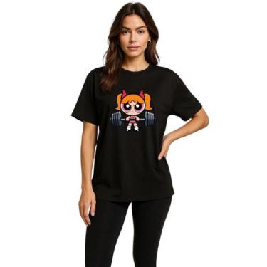 Imagem de Camiseta Feminina Oversized Florzinha Academia - Delite, Preto, M