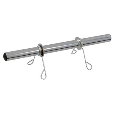 Imagem de Barra Para Anilhas De Aço 40cm Com Presilhas Musculação Academia Fitness Exercicio Força Bodybuilder