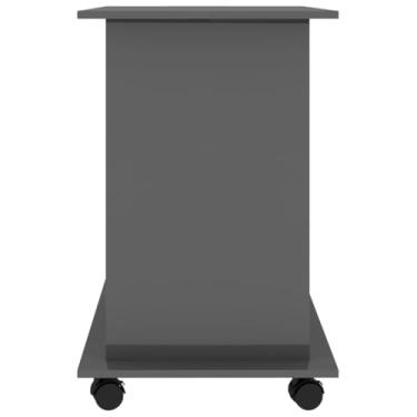 Imagem de Mesa de madeira para computador móvel, design elegante, grande superfície de trabalho, detalhes para laptop tablet, cinza, fácil de mover, montagem necessária