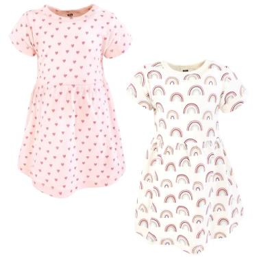 Imagem de Hudson Baby Vestidos de algodão para bebês e meninas, Arco-íris macio, 6-9 Meses