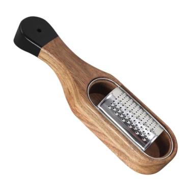 Imagem de YWJLQH Ralador de queijo com recipiente, ralador de zester, caixa de utensílios de cozinha compactos para uso doméstico, com cabo de madeira para