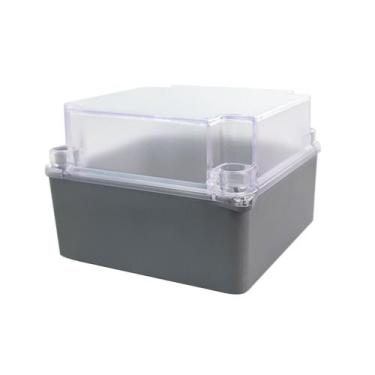 Imagem de Caixa de Passagem Prática 100x100x70 Cinza Tampa Transparente Alta - O