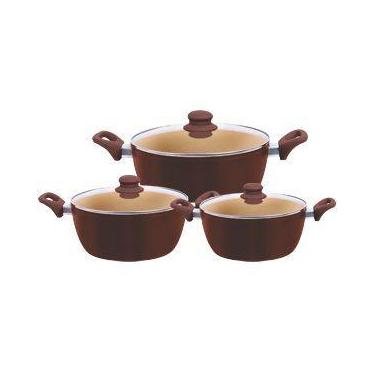 Imagem de Conjunto Panelas 3 Peças Revestimento Cerâmica Antiaderente Soft Touch