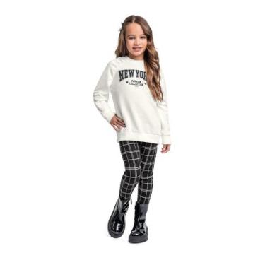 Imagem de Conjunto com Blusão e Legging para Menina Quimby, Off, White, 6