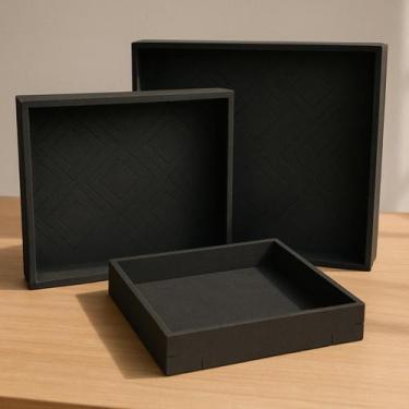 Imagem de Kit 3 Bandejas Organizadoras Mdf Para Cozinha Bar Decoração - EEMobile