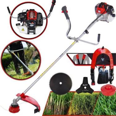 Imagem de Roçadeira Profissional a Gasolina Toyama RT52 LB 52cc Lamina Faca 80D 