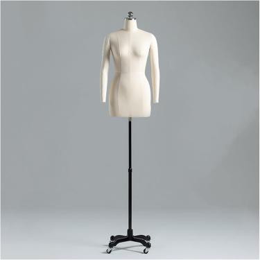 Imagem de Alfaiates Femininos Manequim Manequim Feminino Forma De Vestido Corporal Com Roda Universal Ajustável Em Pé, Exibição De Roupas Destacáveis Manequim Torso Com Braços Macios P, B, 80#