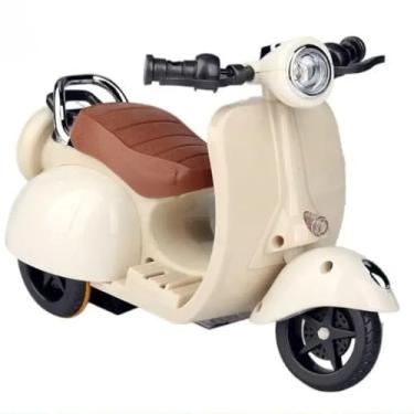 Imagem de Mini Moto Elétrica Decorativa 19cm com Luzes e Som – Modelo Colecionável para Figuras em Miniatura ou Decoração Criativa