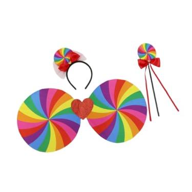 Imagem de YIJU Conjunto de saia de balé colorida em camadas de arco-íris para bailes de máscaras de Halloween e carnaval, 4 Pedaços