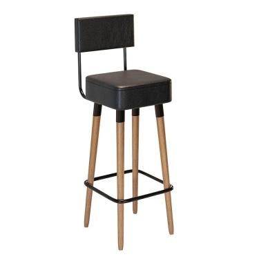 Imagem de Kit 04 Banquetas Alta Corano Preto Pés Palito