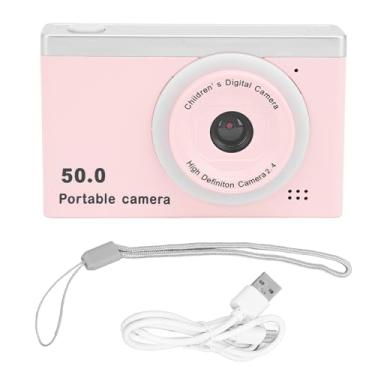 Imagem de Câmera Digital HD 50MP 1080p Vídeo 8x Zoom traseiro traseiro Câmera de selfie dupla traseira com filtros de jogos leves para crianças Fotografia portátil ABS 2.4in Screen 700mAh (Róseo)