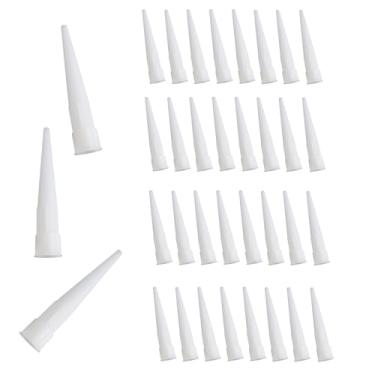 Imagem de KKUANG 35 peças de bicos de calafetagem de silicone, 1,5 cm de diâmetro interno, pontas especiais de calafetagem, ferramentas de bico de extensão de pistola de calafetagem para selar lacunas entre