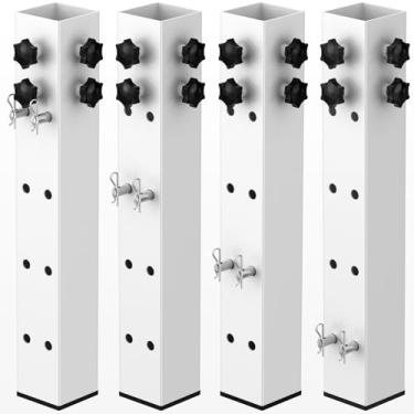 Imagem de FOROIRON 2025 Up-Grade Pacote com 4 peças Elevador de Cama de Dormitório Aço Carbono 6 cm Diâmetro Metal Bed Riser Alto para Dormitório Moldura de Cama de Madeira Altura 8,1 cm, 13 cm, 20,6 cm, 28,4