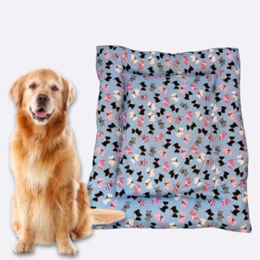 Imagem de Cama De Cachorro Porte Grande Colchonete Pet Premium Tamanho GG 90x75(Azul de cachorrinho)