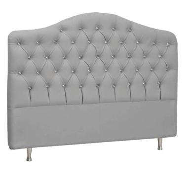 Imagem de Cabeceira King Florence P04 195 cm Suede - Doce Sonho Móveis, Cinza TC