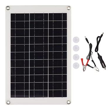 Imagem de Cffuvros Painel Solar, Kit de Painel Solar Policristalino de 20W, Interface USB Dupla, Painel de Carregamento Fotovoltaico Flexível para Bateria de Automóvel, Navios, Aviões