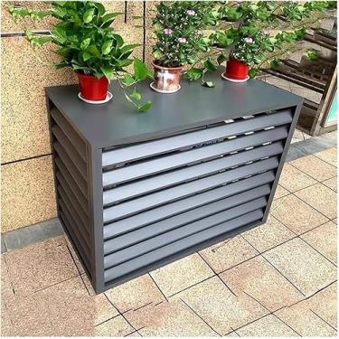 Imagem de Tela De Ar Condicionado Destacável De Liga De Alumínio Ao Ar Livre Grelha Inclinada Guardrail Estrutura De Ar Condicionado à Prova D'água à Prova De Ferrugem