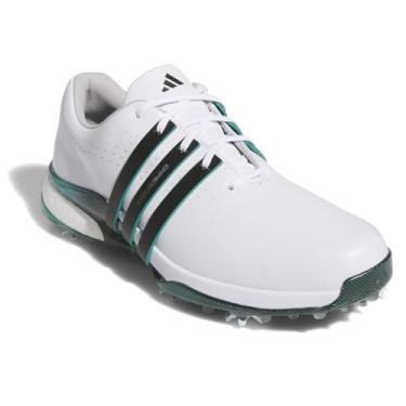 Imagem de adidas Tênis de golfe masculino Tour360 24 Golf, Calçado branco/preto/Aurora Ivy, 45
