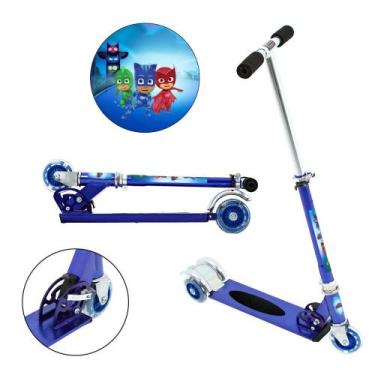 Imagem de Patinete Scooter PJ Masks Infantil Azul de Alumínio - DM Radical