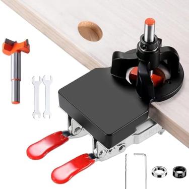 Imagem de Gabarito de dobradiça de porta oculta de 35 mm, gabarito de bolso de liga de alumínio, ferragens de armário de perfuração ajustável