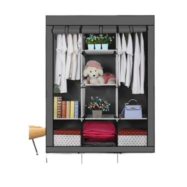 Imagem de Guarda Roupa Dobrável Organizador De Roupas Portátil Multiuso Armário Organizador de Roupas Sapatos Multiuso