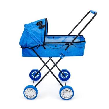 Imagem de Carrinho de Boneca Veneza 79cm Alt Bebe Reborn - SAG TOYS, Azul