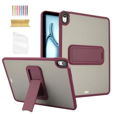 Imagem de Dteck Capa transparente para Apple iPad Pro de 13 polegadas (M4) versão 2024 com suporte dobrável, película protetora de tela e caneta, capa traseira transparente, fina, leve, à prova de choque