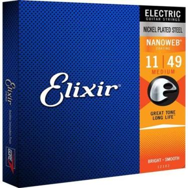 Imagem de Encordoamento Para Guitarra .011 Medium Nanoweb 12102 Elixir [F002]