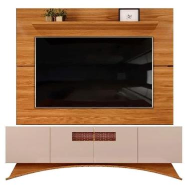 Imagem de Rack Aurora 4 Portas Com Painel Para Até 70 Polegadas Vitório Carvalho 180cm