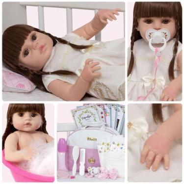 Imagem de Bebe Reborn Realista Corpo de Vinil Com Bolsa Envio 24Hrs - Cegonha Re