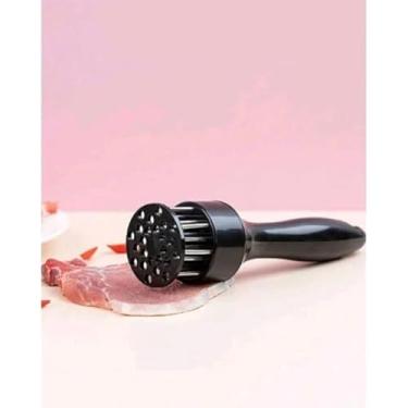 Imagem de Amaciador Batedor de Carne Bife Com Furador Manual Aço Inox Cor Aleatorio