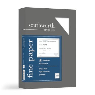 Imagem de Southworth 403CR Papel comercial 25% algodão, 9 kg, 20 x 28 cm, branco com réguas vermelhas, 500/caixa