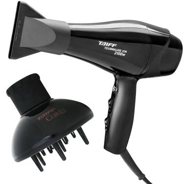 Imagem de Kit Taiff - Secador Profissional New Tourmaline Ion 2100W 220V - Difusor De Ar Curves