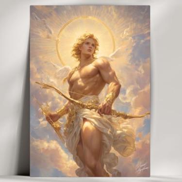 Imagem de Quadro Decorativo Apolo Deus - Mitologia Grega - Bruxaria - Wicca - Já com Fita Adesiva (28x20cm)