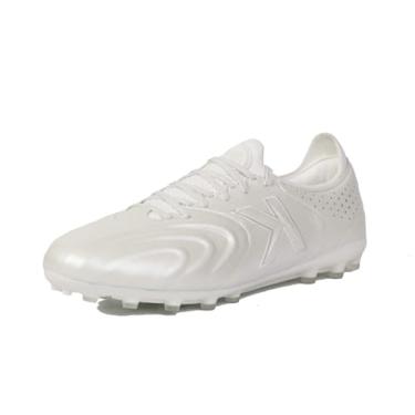 Imagem de KELME Chuteiras de futebol masculinas de couro de bezerro profissional para atividades ao ar livre firme multi Ground Tênis de futebol unissex adulto, Branco 01, 38