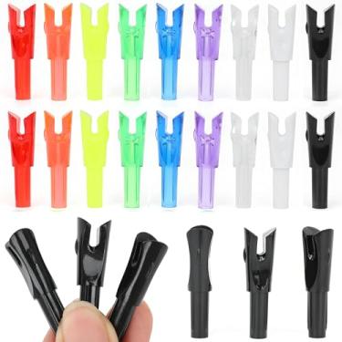 Imagem de limaity 50 peças Rapid Fire Arrow Nock-Tail Fast Nocking ID 6,20 mm/0,24 pol. Caudas de inserção para caça ao arco e tiro ao alvo (Tipo-3, branco transparente)