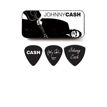 Imagem de Dunlop JCPT02H Johnny Cash Legend Pick Estanho, Sortido, Médio, 6 Picaretas/Lata