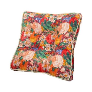 Imagem de Fenteer Almofada para assento de cadeira quadrada, decorativa, para canto de leitura, para lareira, para piso interno, para cadeiras de cozinha, Style C