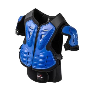 Imagem de Generic Roupa de proteção para motocicleta infantil, colete, acessórios respiráveis, equipamento de pilotagem fácil de usar para motocross, Azul
