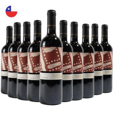 Imagem de Kit com 10 Vinhos Chilenos Tinto Seco Carmenere Cuentos del Fuego